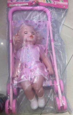 BYB1249-7-Baby Doll With Stroller